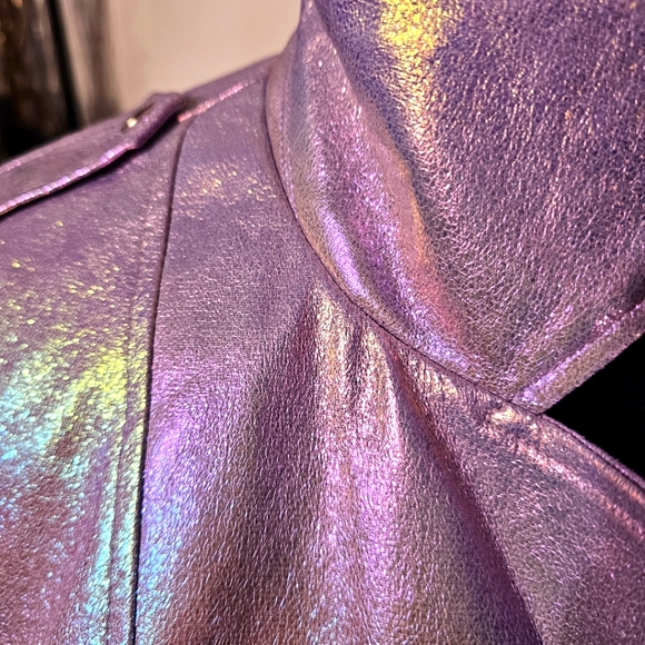 S Forever21, holographic, dichroic, iridescent, rainbow, lavender jacket. - Picture 7 of 12